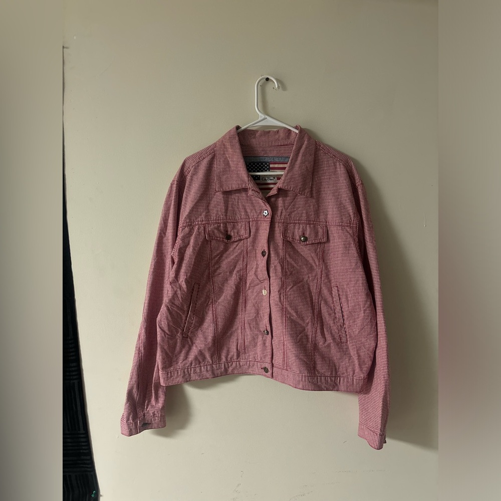 Vintage Koret City Blues Cropped Jacket XL Red Gingham Lightweight Americana